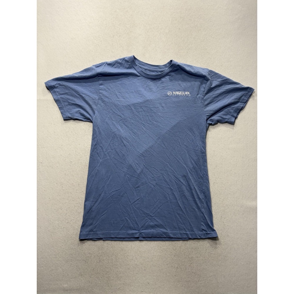 Magellan Outdoors Shirt Mens Medium Blue Dog Cooler Graphic Tee Outdoor Logo